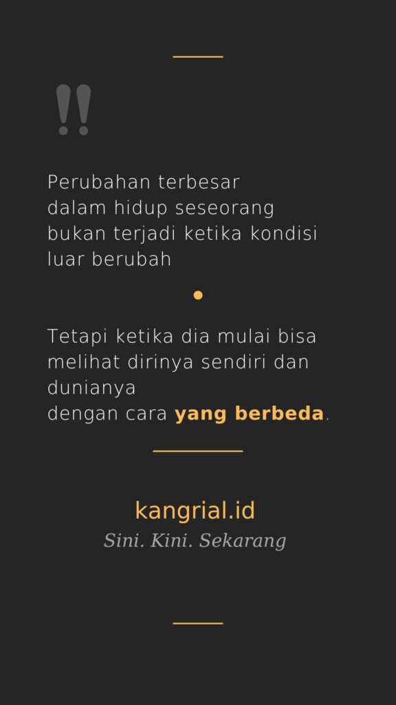 Quotes Kang Rial tentang kesadaran diri dan perubahan hidup